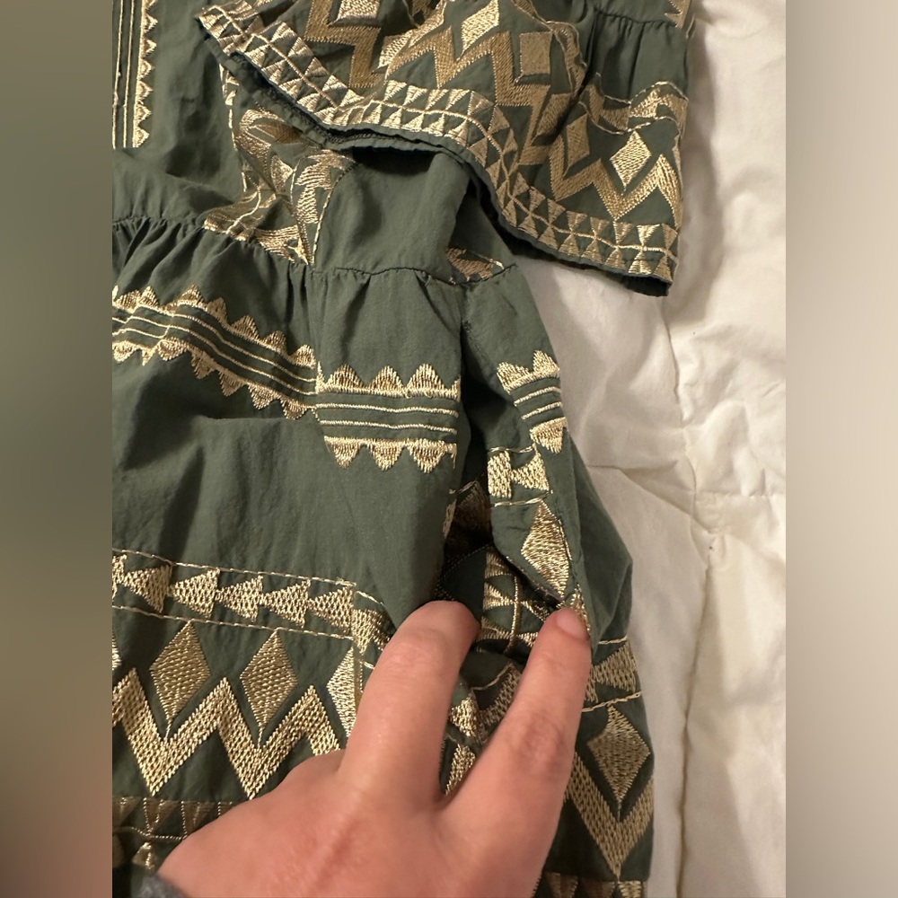 Aether Concept Cotton Bohemian Green Maxi Dress - NWT - Size S (Oversized) - Picture 7 of 13